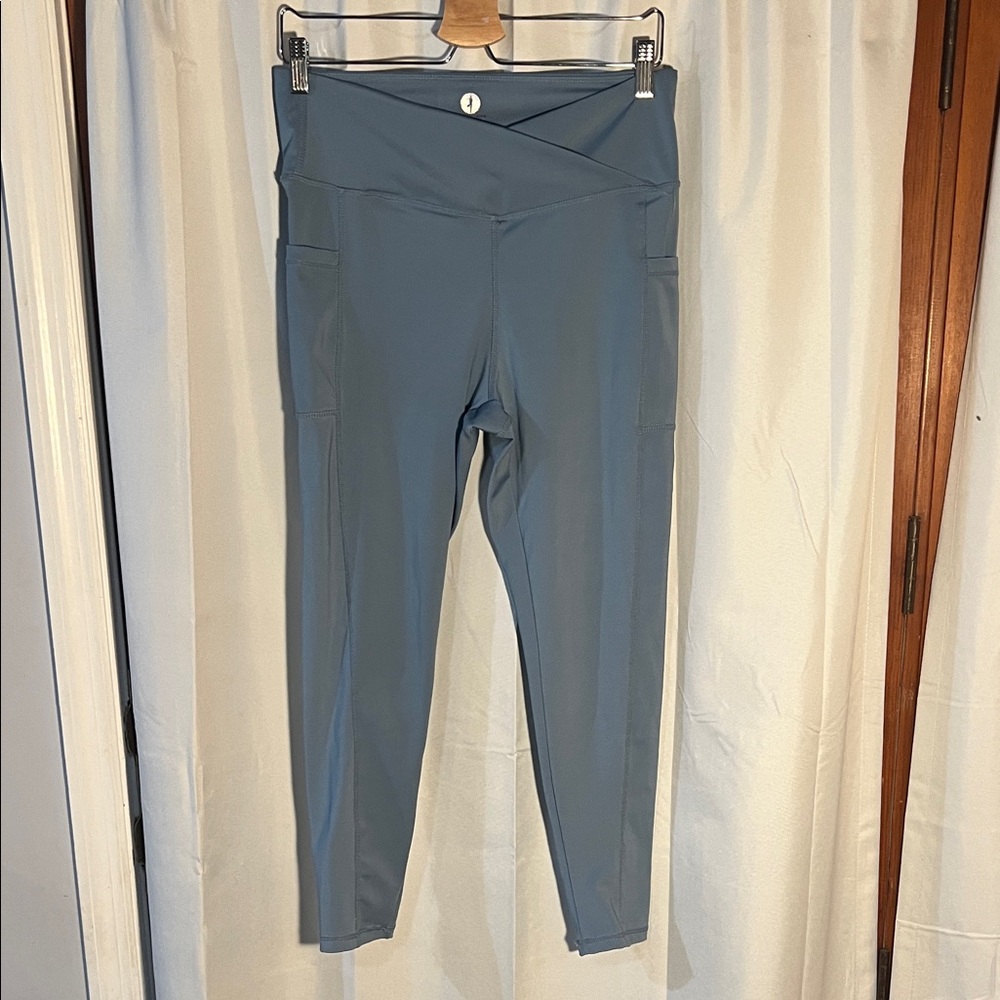Stylish High-Waisted Blue Leggings